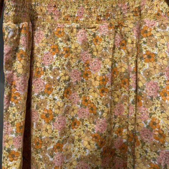 Retro & Other Stories cotton floral printed smock mini dress in multi - Picture 13 of 16